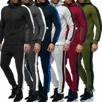 iProfash Jogginganzug Trainingsanzug Sweat Anzug Hose Sportanzug weiss schwarz 1