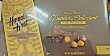 2 PACK HAWAIIAN HOST FOUNDER'S COLLECTION DARK & MILK CHOCOLATE MACADAMIA NUTS