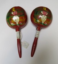 VINTAGE RED MARACAS MEXICO NEW WITH TAG JOYERIA ROPA PIEL ARTESANIAS MEXICAN