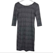 Philosophy Black Print Bodycon Scoop Back Dress Women Sz S