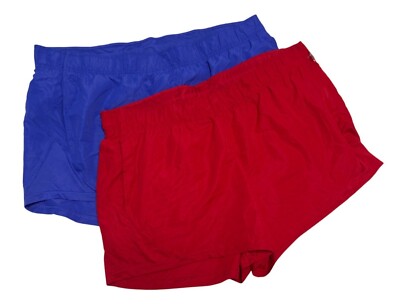 Nylon Running Shorts Two Pack Size XXL 22 Blue Red Lightweight Athletic Gym New