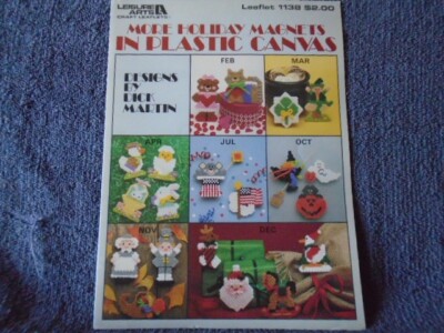More Holiday Magnets in Plastic Canvas Pattern Leaflet • Leisure Arts ...