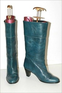 bottes cuir bleu