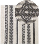 Teppich Wolle Beige / Grau Geometrisches Muster Quadratisch 200X200 Cm Davutlar