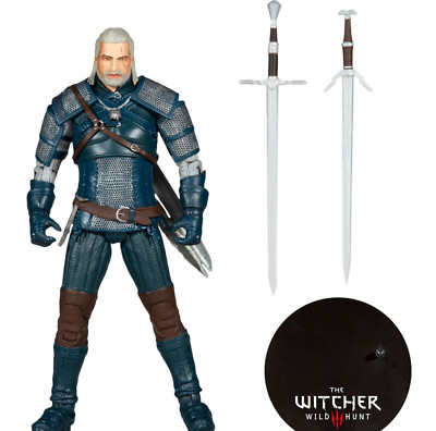 Witcher Wave Wild Hunt 3 7In Action Figure Geralt Rivia Viper Armor Teal Gaming