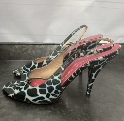 Kate Spade NY Women’s Heel Animal Print Giraffe Open Toe Slingback Shoes Sz 9B - Picture 10 of 11