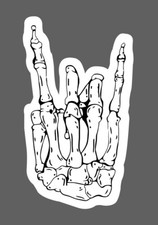 Skeleton Hand Sticker Love Waterproof Bones Rock Gift NEW