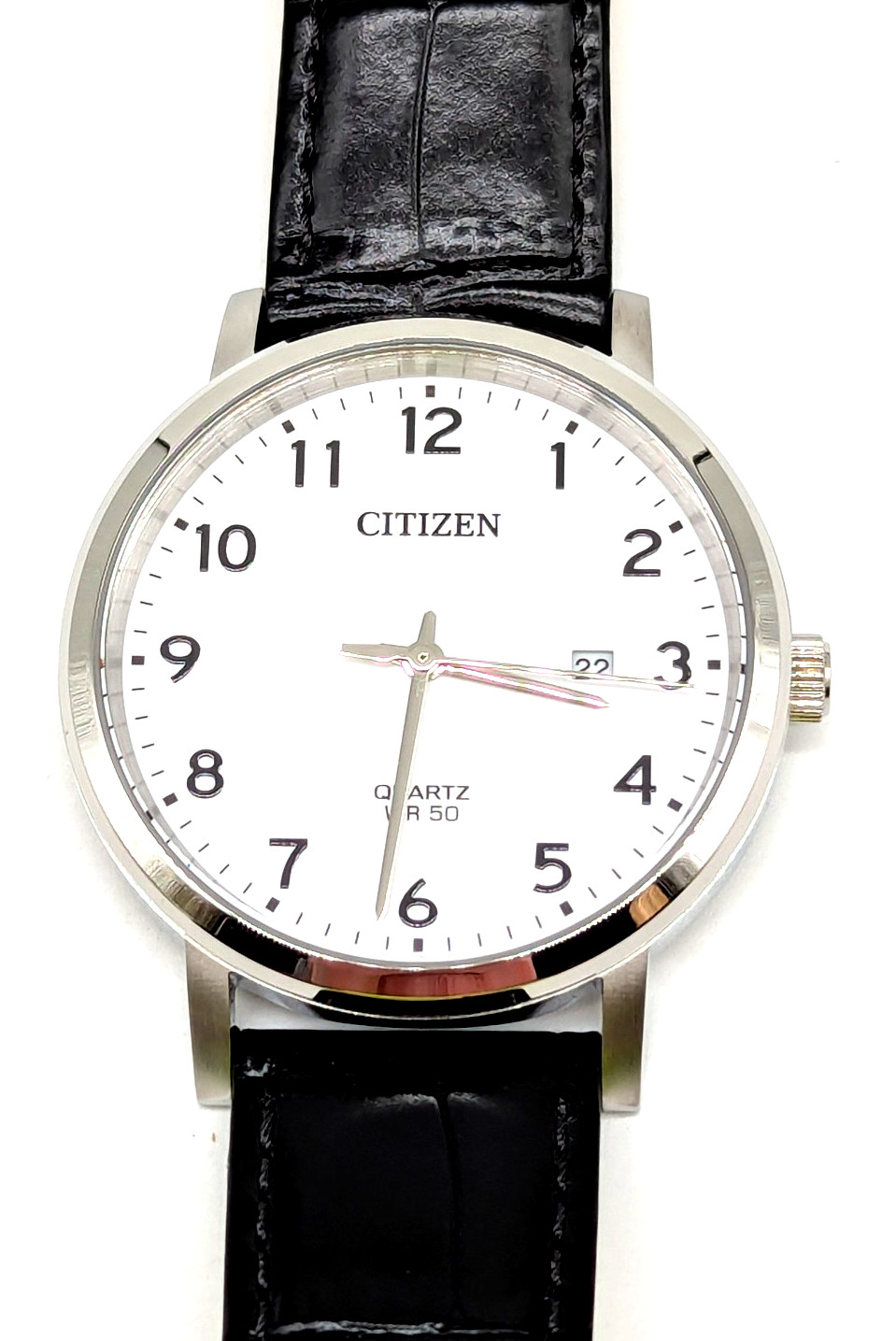 Citizen BI5070 06A Quartz Watch White Dial Black Strap Mens Analogue - Boxed