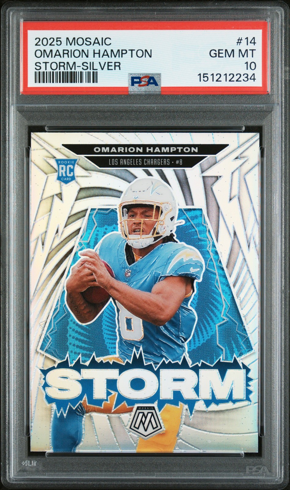Omarion Hampton Panini Mosaic Storm #14 Silver