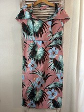 B6 ASOS Tropical Pink Halter Off Shoulder Dress Women’s Size 12 NWT!