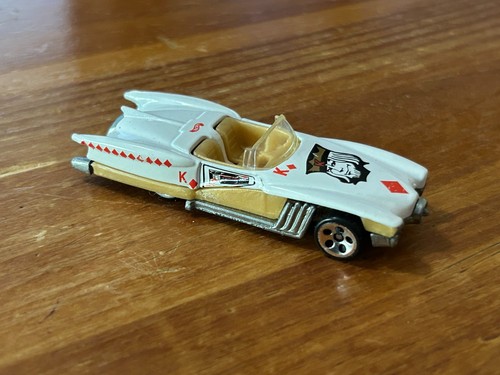 Coche fundido a presión Hot Wheels 1990 dorado y blanco King of Diamonds 1:64 - Imagen 2 de 4