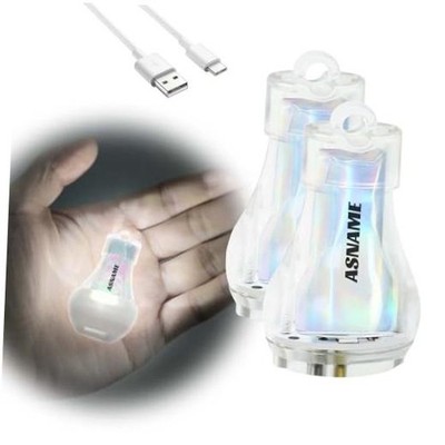 Mini Lantern LED Flashlight, Small Keychain Flashlight Rechargeable White-2pcs