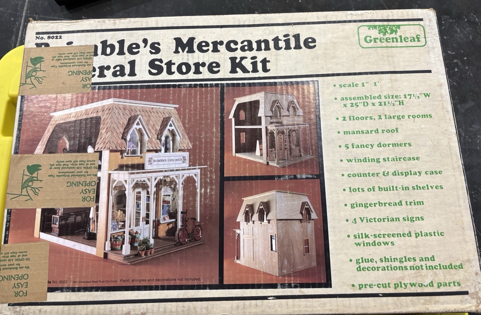 Greenleaf Dollhouse Kit Brimbles Mercantile Wood Factory Sealed 18" x 21.5" x25"
