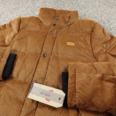 NEW Levis Jacket Mens S Brown Corduroy Quilted Insulated Puffer Coat Outdoor