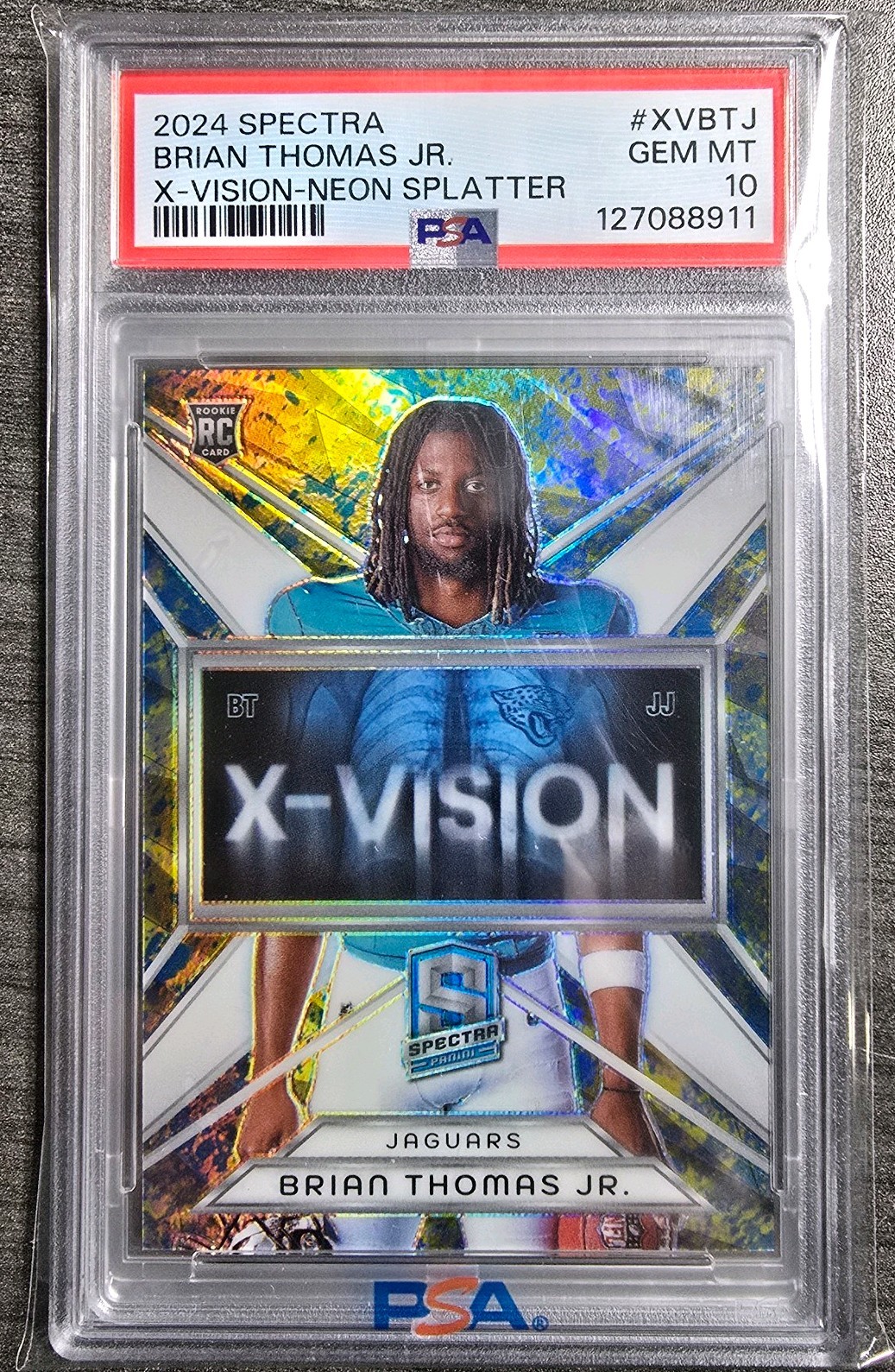 Brian Thomas Panini Spectra X-Vision #XVBTJ Neon Splatter