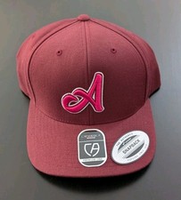 Cap America Premium Baseball Hat Snapback Maroon Pink A Logo