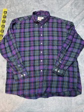 Vintage Sears Roebuck Shirt Men  s L Plaid Check Button Down 1980  s Single Stitch