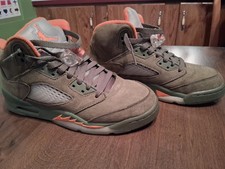 Nike Air Jordan 5 Retro Olive Army-Solar Orange Kids 440889-308 Youth Size 5.5Y