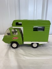 Vintage 1970’s Tonka Truck Green RV Camper Pressed Steel Toy Made In The USA
