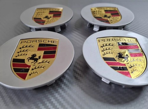 76mm Porsche Alufelgen Nabenkappen Silber 4er Set