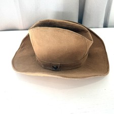 Vtg THE RUSTLER Tan Cowboy Hat Rancher Farm Suede FLAW
