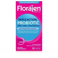 Florajen Triple Action Probiotic Pre+ Pro + Postbiotic 30 Cap EXP 10/26+