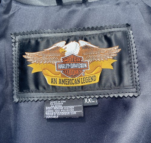 Harley Davidson Men 100th Anniversary Leather Jacket Black 2XL Made in USA - Picture 4 of 11