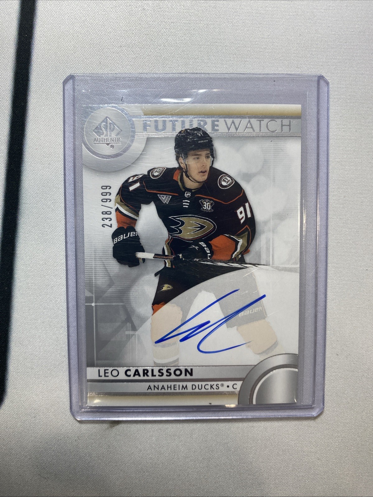 2023-24 Upper Deck SP Authentic Leo Carlsson Future Watch Auto /999 Rookie