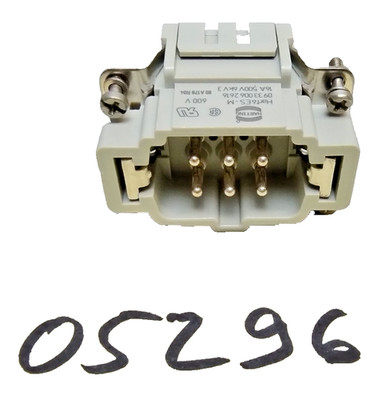 Harting Steckverbinder Einsatz Maschinenstecker Stecker 6 polig Stift Monoblock