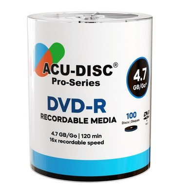 400 Stück ACU-DISC Pro-Series Rohlinge beschreibbare DVD-R 16x 4,7GB 120 Min Discs