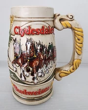 1983  Budweiser Anheuser Busch Cameo Wheatland Stein Clydesdales Vtg