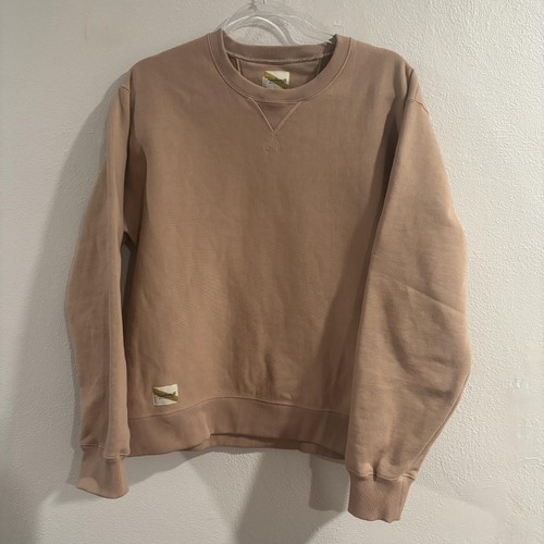 Tracksmith Trackhouse Crewneck Sweatshirt Mens L Beige Reverse Weave Running Top