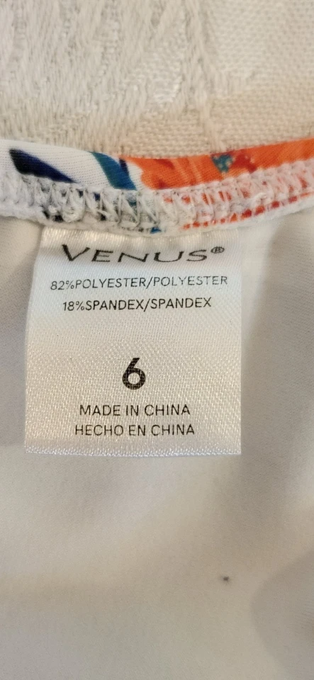 Traje de baño Venus One Piece halter blanco floral para mujer talla 6 Foto 3 de 4