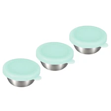 3pcs Salad Dressing Container 1.7oz Small Condiment Containers with lids Blue