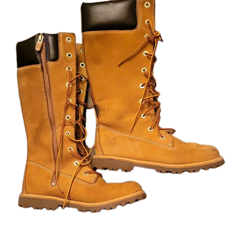 Timberland | Botas altas clásicas con cordones de cuero nobuck asfalto Trail, juveniles 12,5 Foto 3 de 4