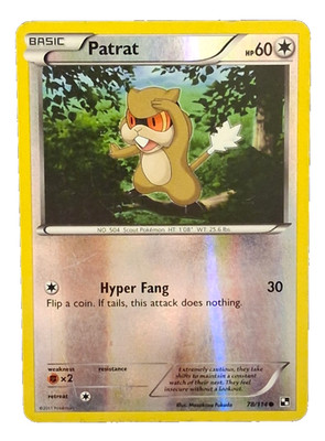 PATRAT HP 60 HYPER FANG 78/ 114 SHINY 2011 POKEMON TRADING CARD