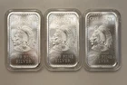 Lot of 3 - Aztec Calendar Silver Bar 1 oz .999 Fine Silver - In Capsules
