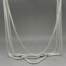 Estate David Yurman Sterling Silver 5 Chain Station Necklace