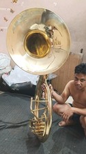 SOUSAPHONE BIG 25" BELL SIZE OF PURE BRASS IN GOLD POLISH FREE CASES FREE SHIP