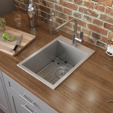 Ruvati 15x20" Drop-in Topmount Bar Prep 16 gauge Single Bowl Sink- RVH8110