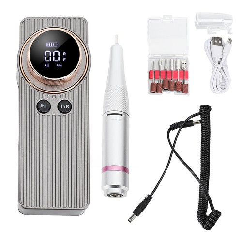 Nail Polisher Rechargeable High Speed Electric Nail File Machine Back Clip - Photo 11/12