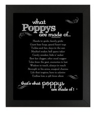The Grandparent Gift for Grandpa What Poppy's are Made of Poem Frame