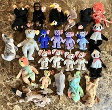 TY Bennie Babies & Teenie Beanie Babies With & Without Tags mixed Lot of 24 Pcs