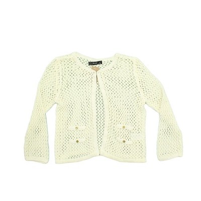 Hallhuber Women's Cardigan M White 100% Other Round Neck Cardigan