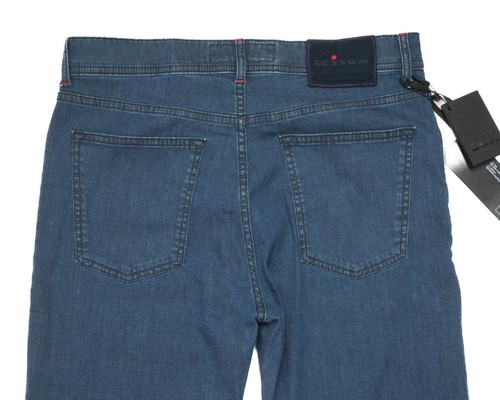Kiton Napoli $1,480 NWT Blue 5 Pocket Button Fly Stretch Cotton Jeans 33 US - Picture 7 of 9