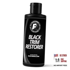 Black Trim Restorer - Lasts 6 Months, Dye Infused Waterproof Plastic 8 Oz