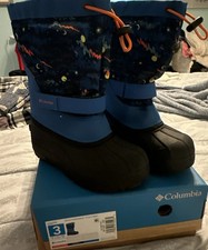 Columbia Powderbug Plus II Waterproof Snow Boots Print Kids Toddler Size 3 NIB