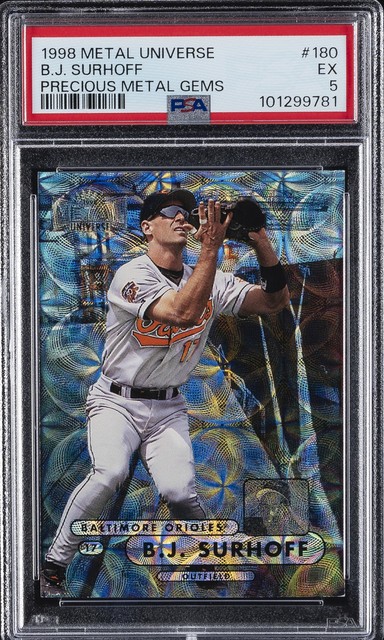 1998 METAL UNIVERSE PRECIOUS METAL GEMS #180 B.J. SURHOFF 6/50 PSA 5