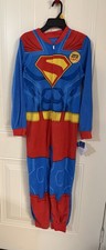 Superman Costume Long Sleeve Sleeper Blanket Pajama Boy Size 10/12 L