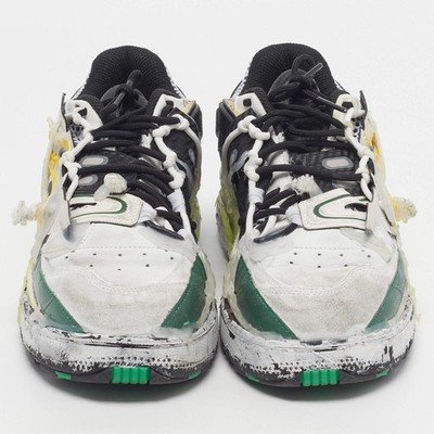 Maison Martin Margiela Fusion Size 41 WhiteGreen Leather and Mesh